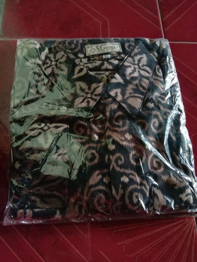 Batik Myrna - Kemeja Batik Atasan Pria Lengan Panjang Atasan Motif Songket Coklat
