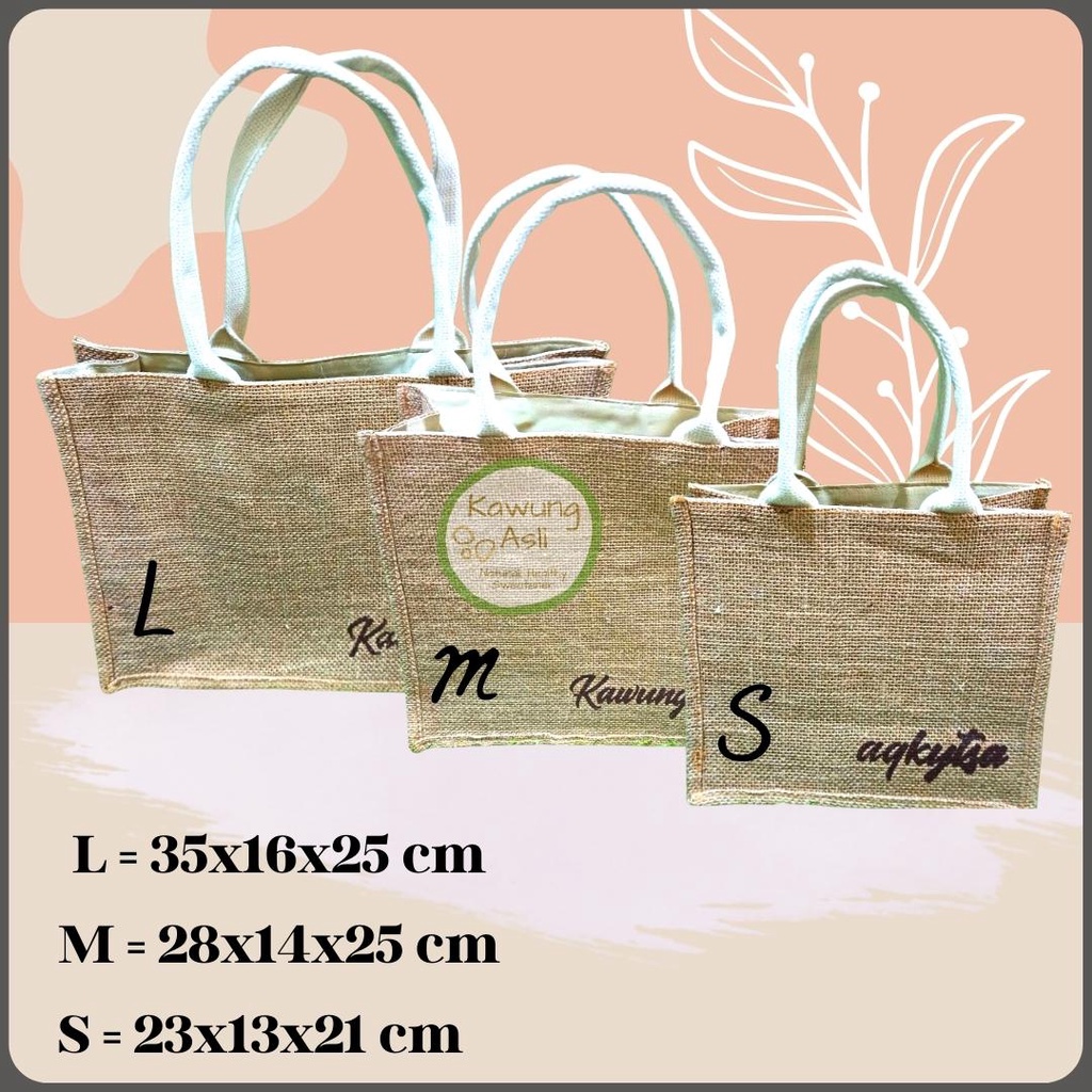 Tas Karung Goni Tote Bag bisa Hampers Goodie Bag dll Custom Tulisan