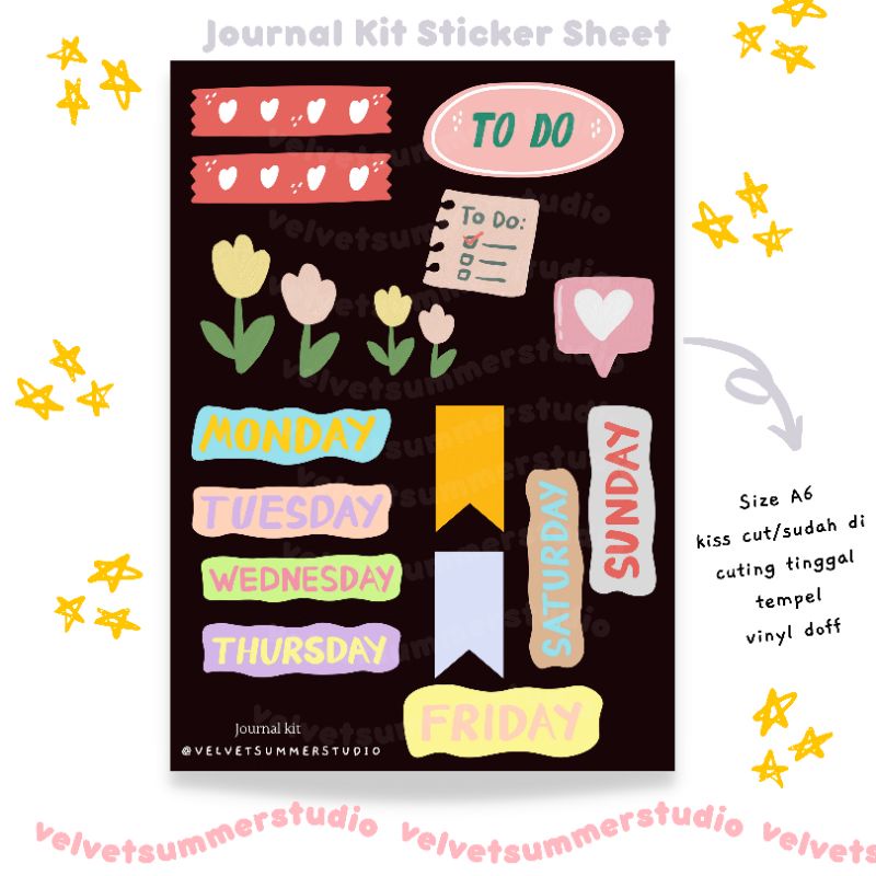 Jual STICKER JOURNAL STICKER BUJO STICKER CUTE STICKER DIARY JOURNALING