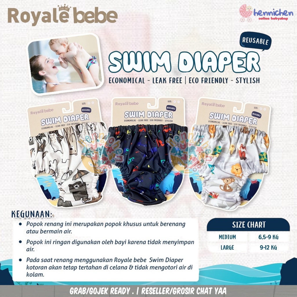 ROYALE BEBE POPOK RENANG BAYI SWIM DIAPER BABY POPOK BAYI