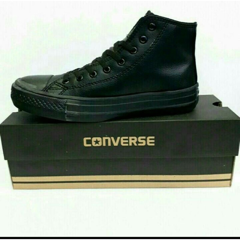 Sepatu Converse All Star Chuck Taylor High Leather Full Black