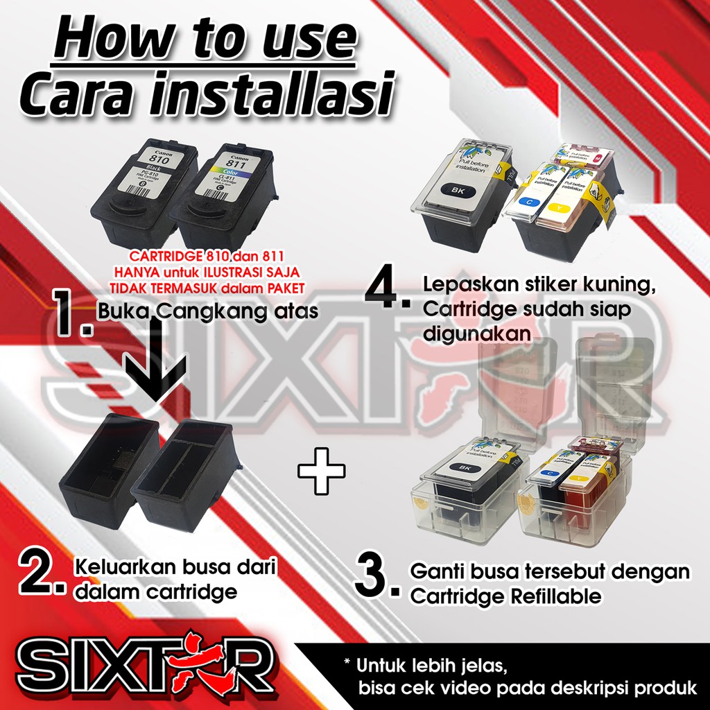 PAKET RefillKit + INK + Refillable Cartridge 810 dan 811 / 745 dan 746