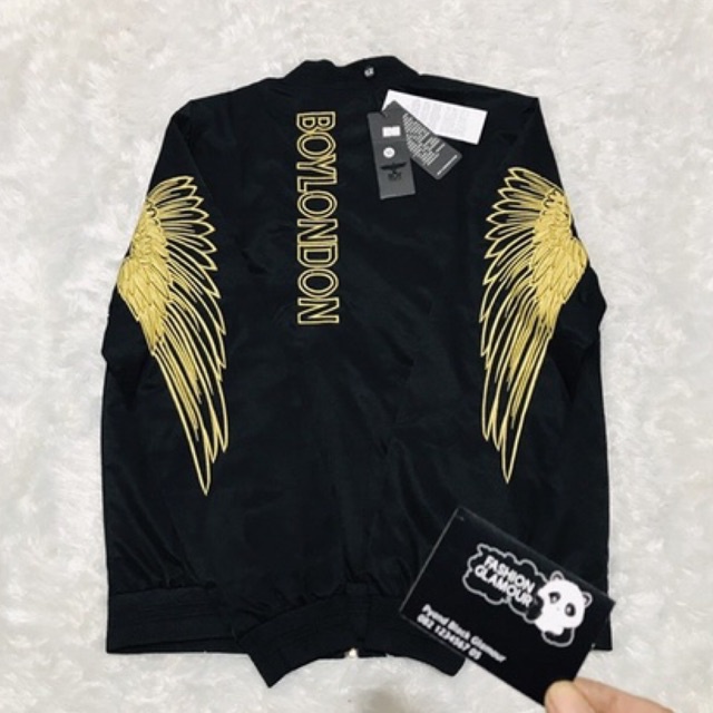 BOY26 JAKET ZIPPER BOY LONDON WINGS BORDIR GOLD IMPORT PRIA WANITA ASIA EROPA KOREA AMERIKA