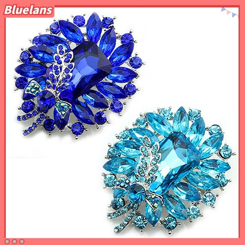 Bluelans Women Banquet Party Broach Blue Clear Rhinestone Crystal Butterfly Pin Brooch