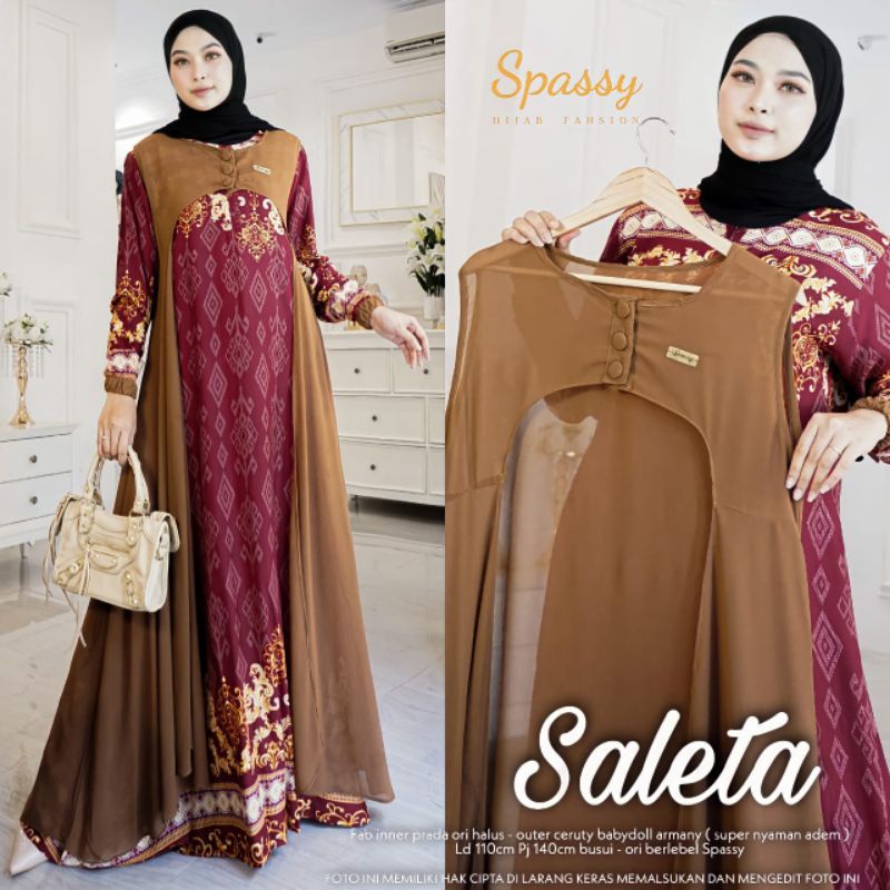 Sakera maxy bahan Prada outer ceruty babydoll armany by spassy