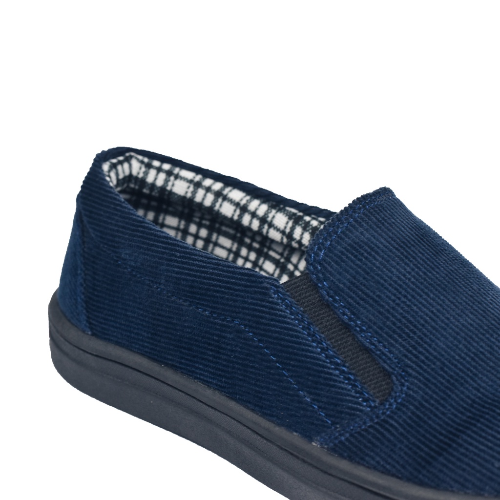 Morningbell - Sepatu pria slip on casual mojo navy black sole