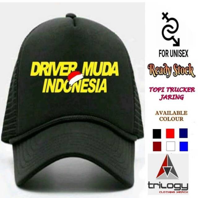 TOPI KEREN DRIVER MUDA INDONESIA BAHAN POLYSTER TOPI TRUCKER DRIVER MUDA INDONESIA