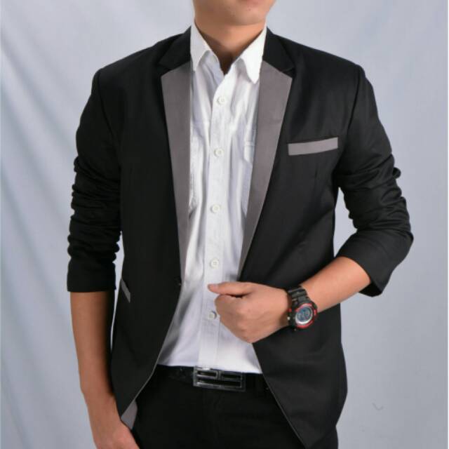 BLAZER PRIA MATRIX STYLE - Jas Hitam Abu Casual Perform MC  