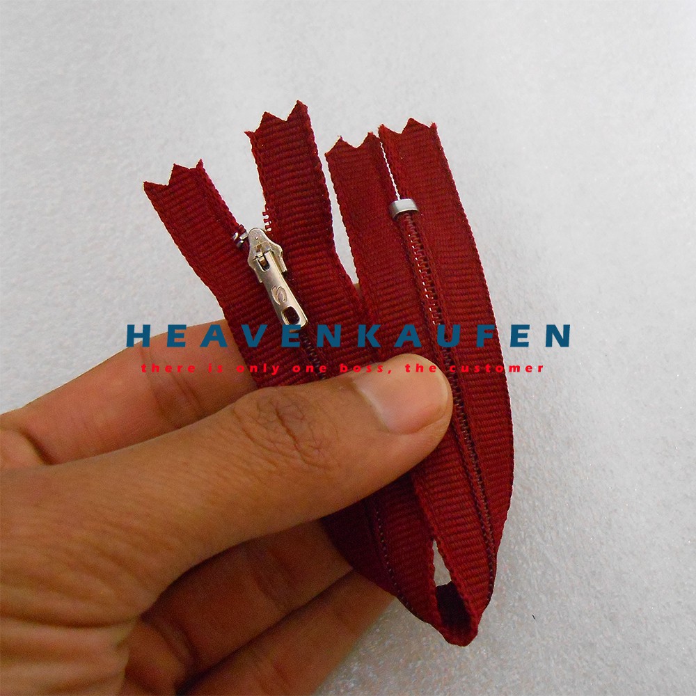 Resleting Zipper Sleting 15 cm / 6 inch Merah Hati Maroon Marun Merk Nusantara Murah