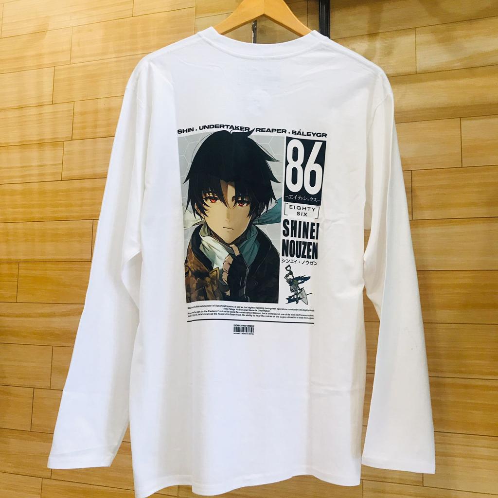 Longsleeve Shinei Nouzen Anime Manga 86 - Eighty Six Premium Cotton Combed 24s