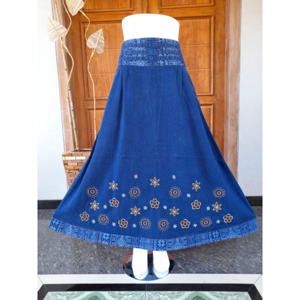 Rok Jeans Wanita / Rok Panjang Wanita / Rok Bordir / Rok Jeans Murah / Rok Cantik