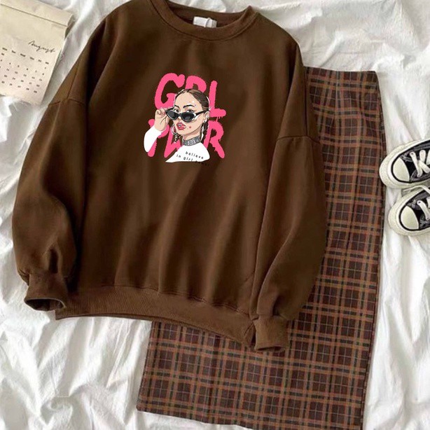 Sweater Cool Girl Wanita Oversize M - XXL Best Seller