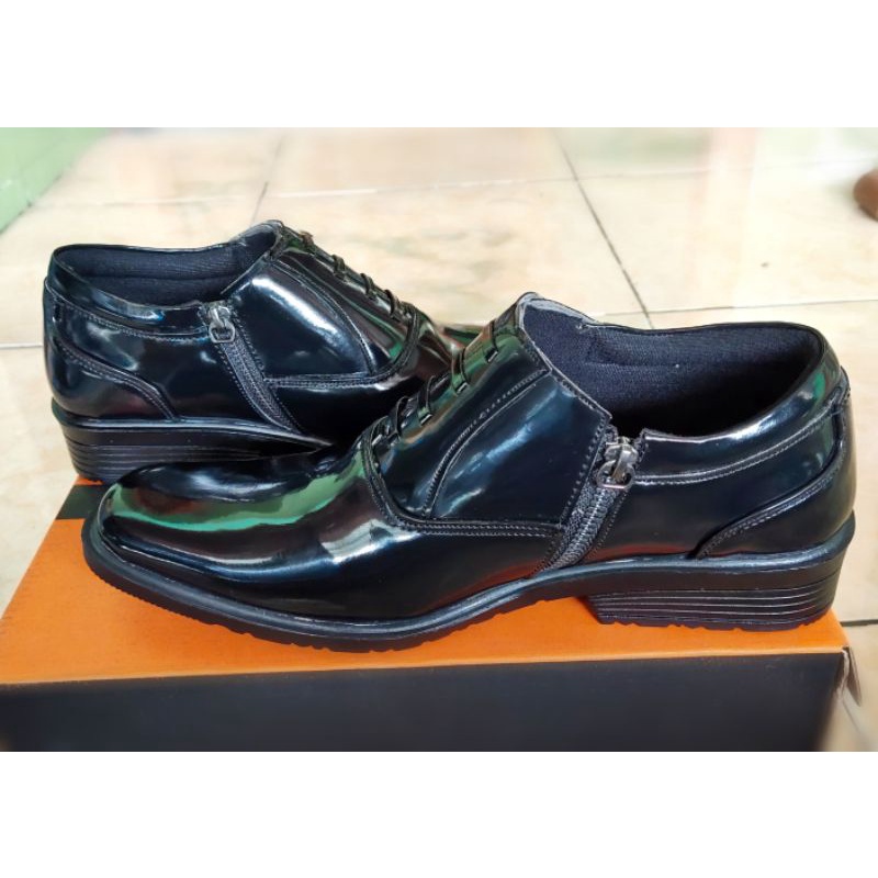 Sepatu Pdh 02 Resleting Pendek Pria Formal Tni Polri Security