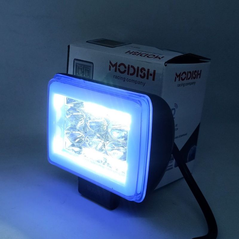 Lampu Tembak LED CWL Daymaker Mini 18 Mata 4 susun Angel Biru Sorot Motor Mobil Angle Kedip universal