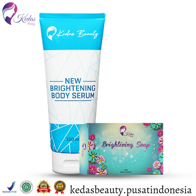 Sabun Kedas Beauty Original BPOM Sepaket Gold Jelly Kedas Beauty Pemutih Wajah Murah Cod-Body Serum + Sabun