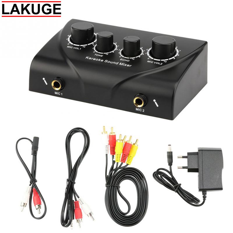 Professional Karaoke Mixer Echo Tone Audio 2 Microphone Input Shopee Indonesia