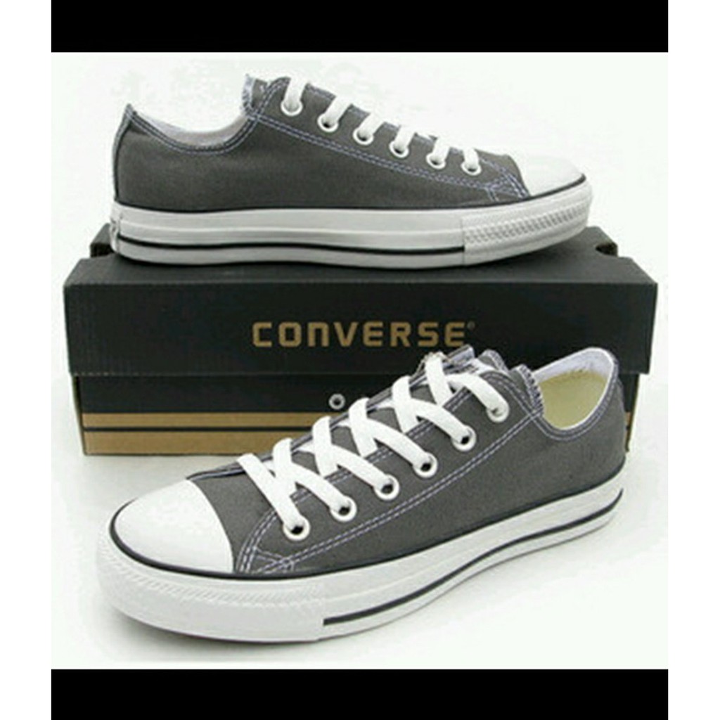 gray low top converse