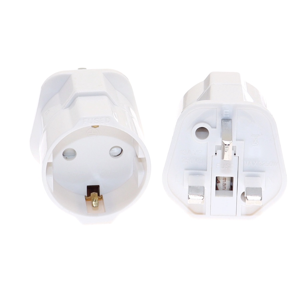 COLOKAN OVER STEKER KAKI 3 UK PLUG FUSED TO EU LUBANG KAKI 2 16A 250V