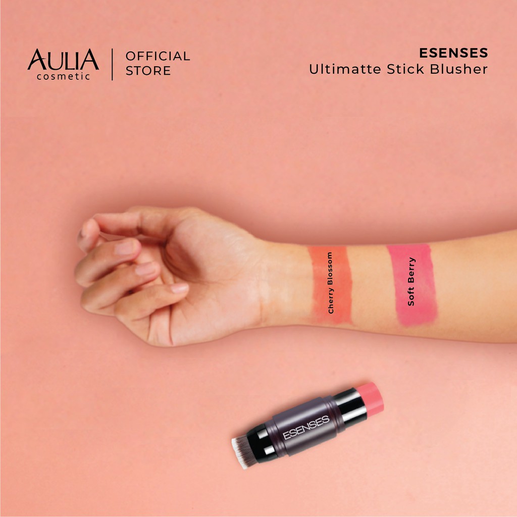 ESENSES Ultimate Stick Blusher [ Waterproof Blush On Dengan Kuas Blender dan kemasan praktis  ]