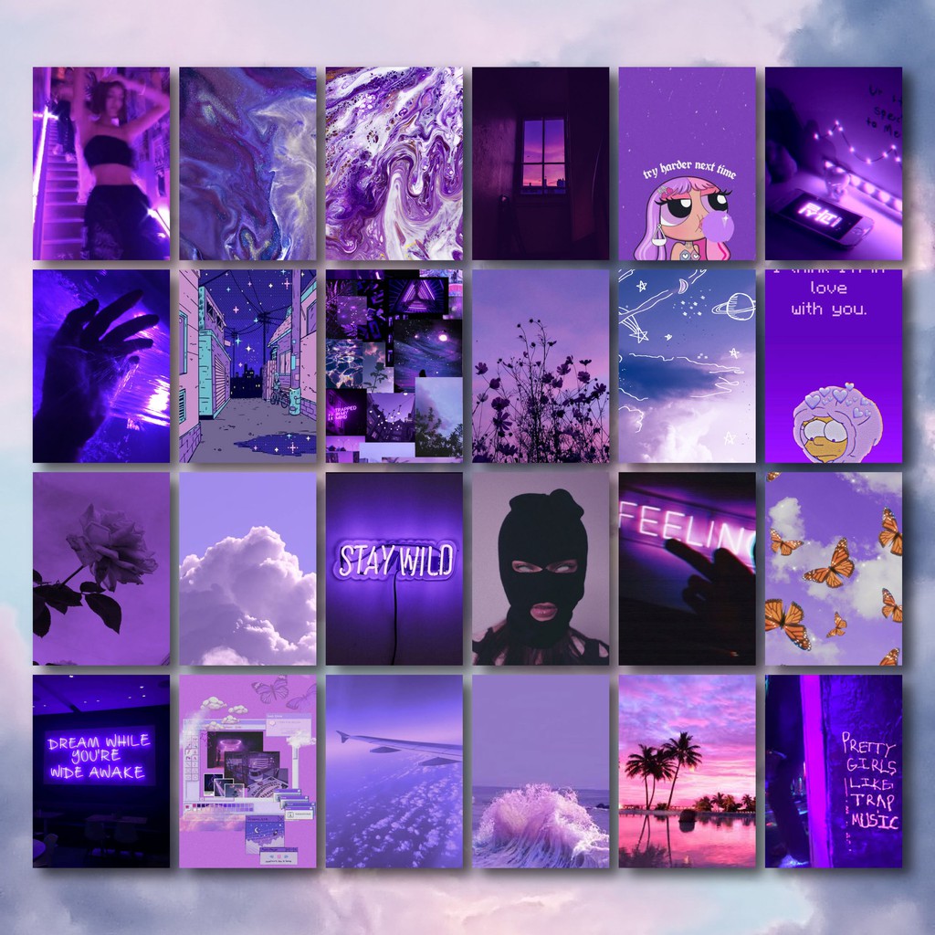 Poster Aesthetic Purple/Poster Custom