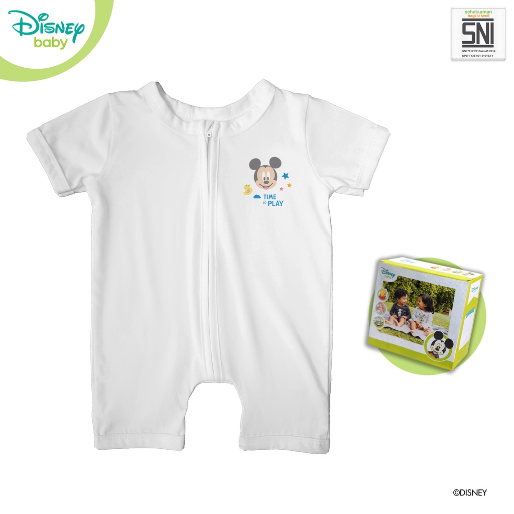 Jumper Bayi Pendek Mickey DISNEY Katun Bambu DMF153-putih