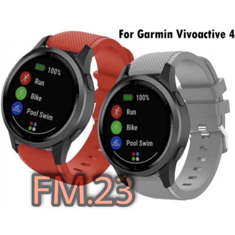 STRAP TALI JAM TANGAN SMARTWATCH GARMIN VIVOACTIVE 4 45MM RUBBER SILICONE WATCH BAND ACC JAM