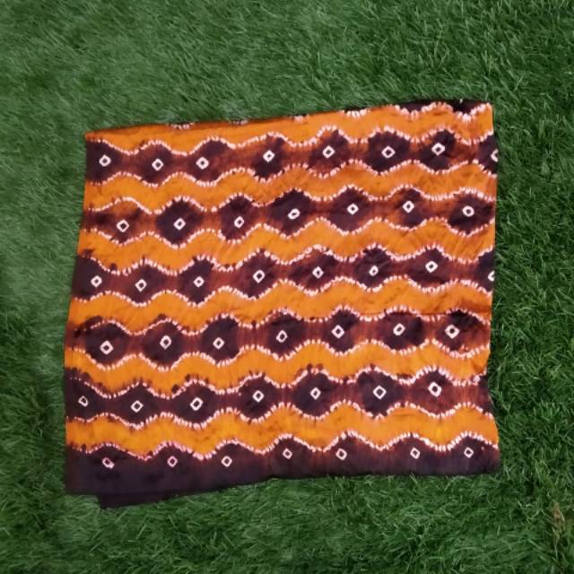 KAIN BATIK SUTRA JUMPUTAN PALEMBANG WARNA COKLAT 230918-01