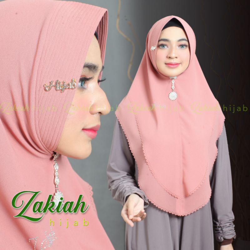 Oval laser khimar standart ori zakiah hijab / oval standart plat zakiah khimar zakiah