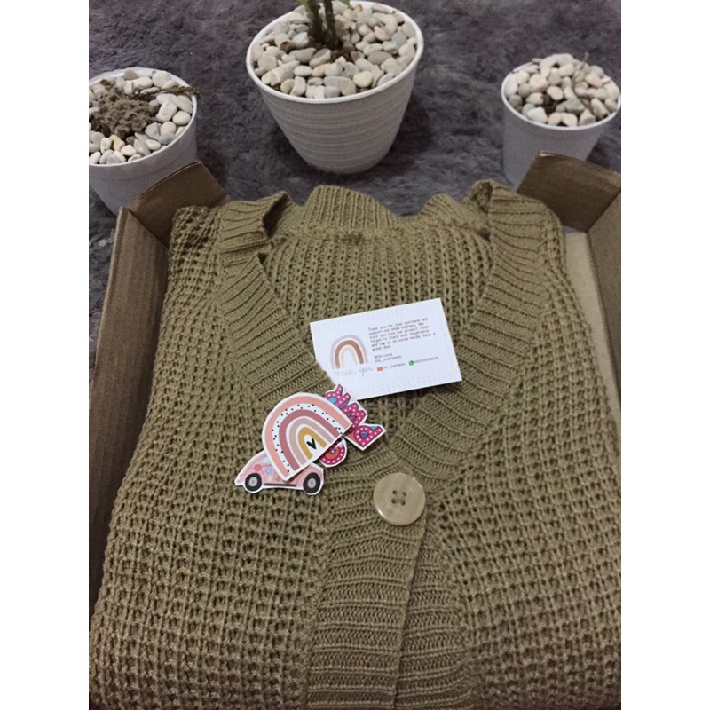 Cardigan Rajut[ TEBAL] + Shoulder bag ( KANCING 4 BATOK / KANCING 1 dan TIDAK ADA SAKU)