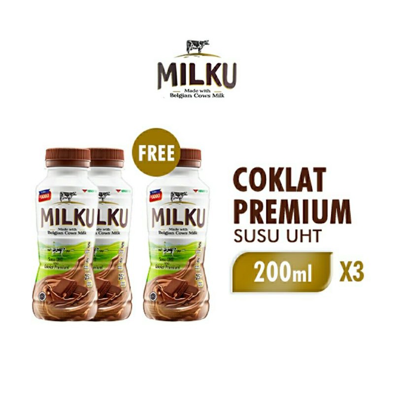 

Milku Susu UHT 200 ml × 3pcs - Temok grosir Payakumbuh