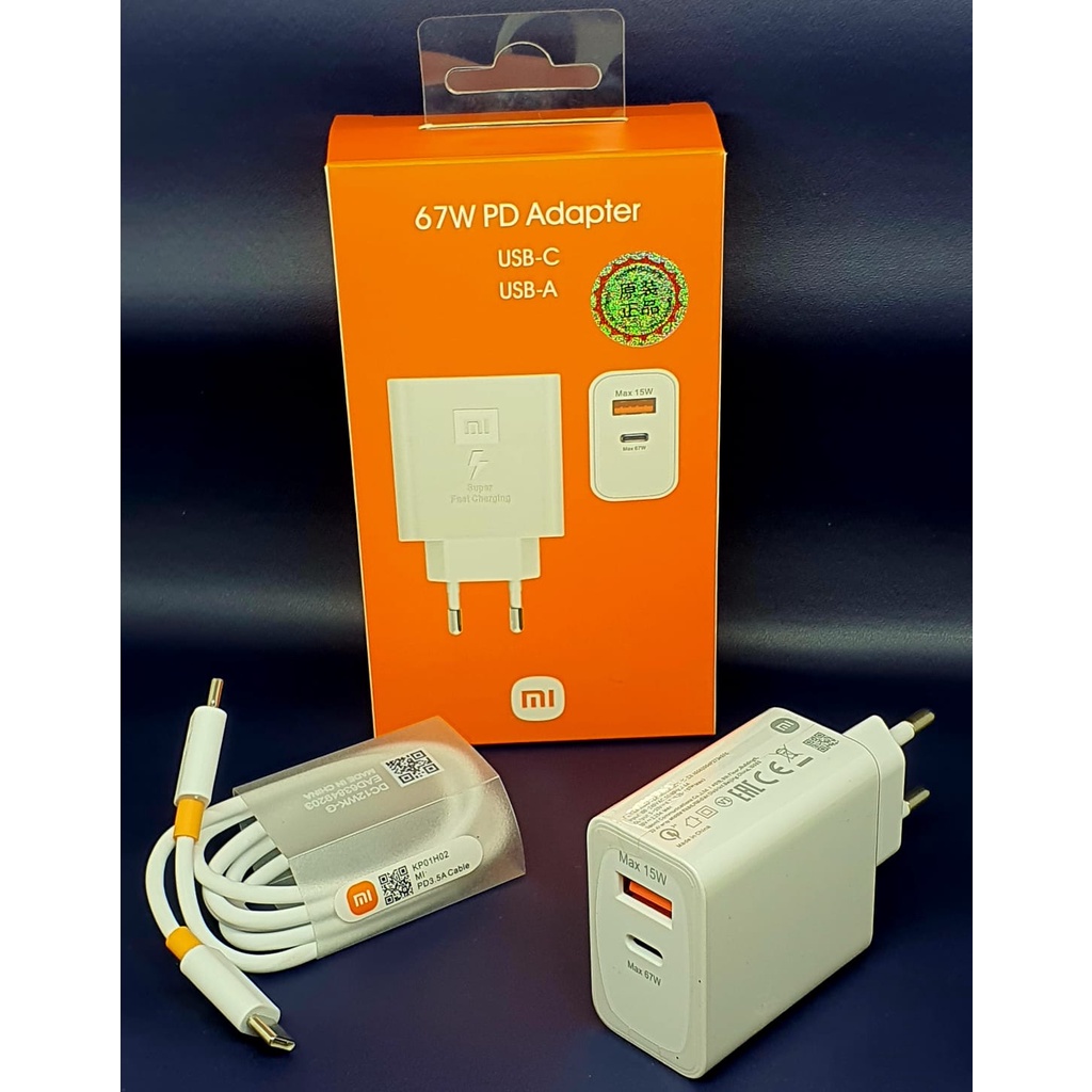 Xiaomi USB Charger 67W 67 Watt Laptop Android iOS PD USB-C type-C MDY-12-EF MDY-10-EX