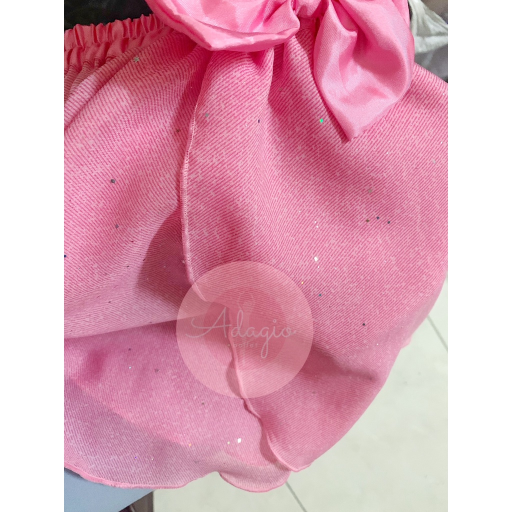 ROK SIFON WRAPSKIRT SCHIFFON BALLET ANAK KIDS MOTIF PINK