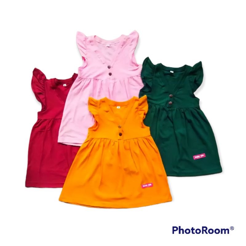 Dress Katun Polos Anak Perempuan | Dress Anak Molly Smilee | Dress kaos Anak Polos Junior Simple