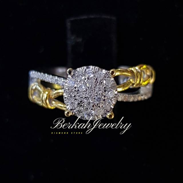 Cincin emas berlian eropa asli 100% dengan sertifikat
