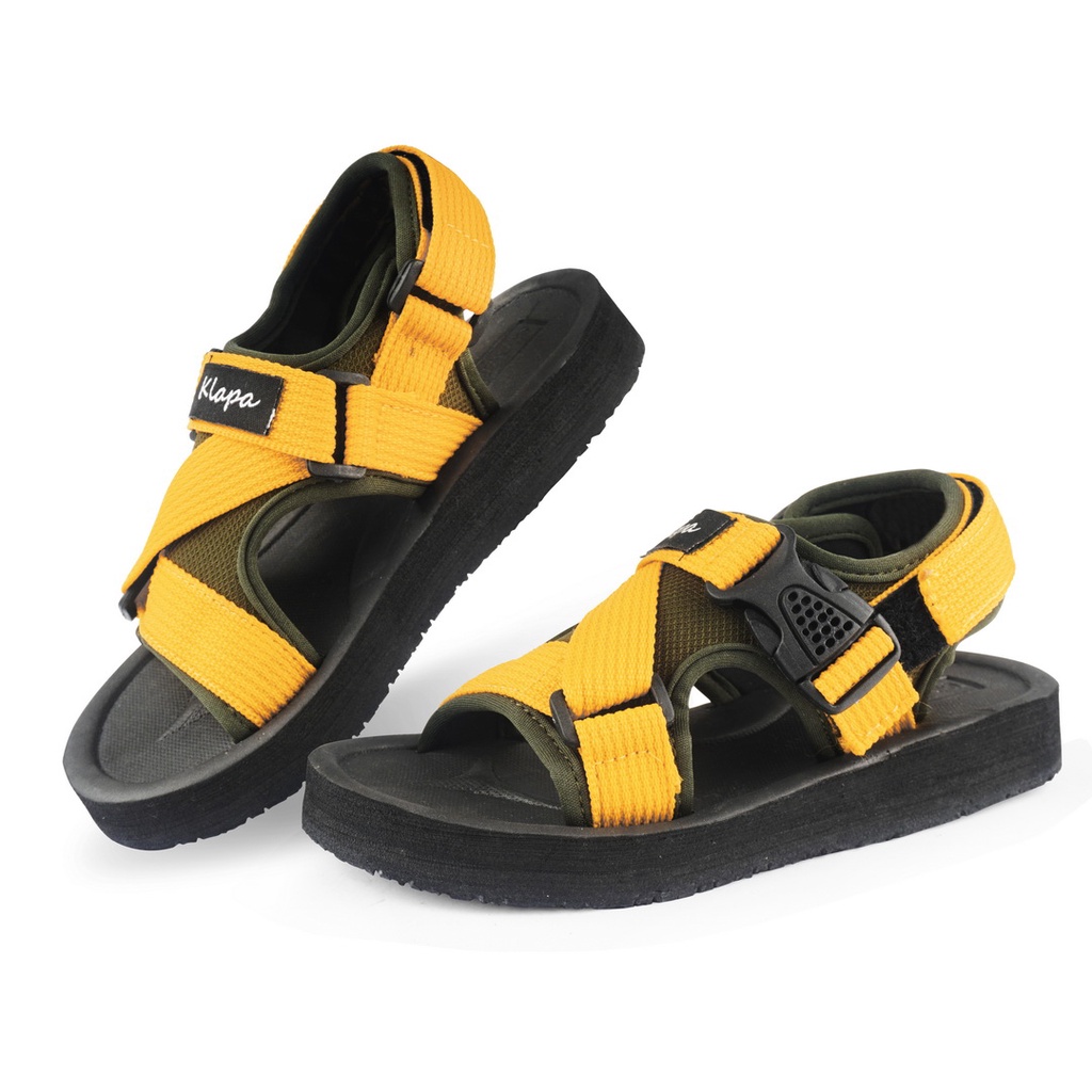yellow walking sandals