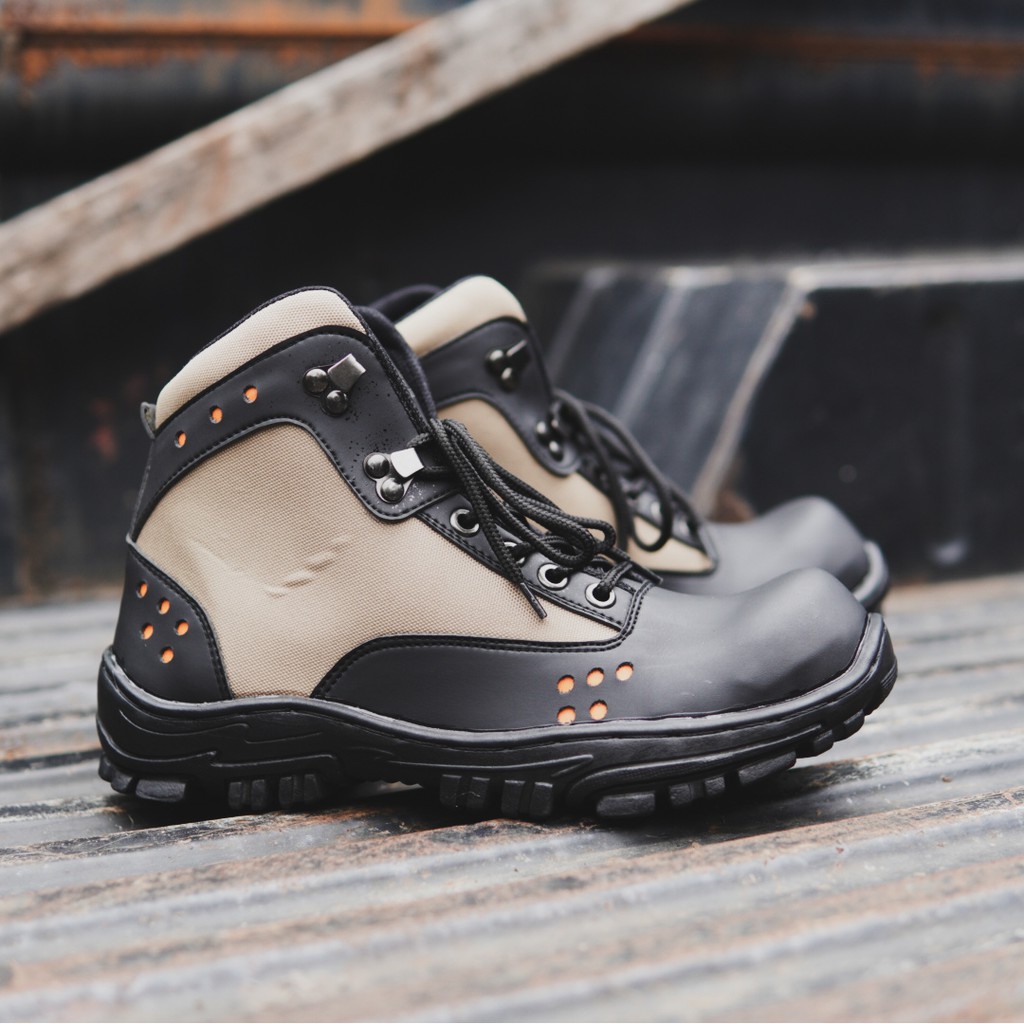 Sepatu Bots Sefty Crocodile Tanker PDL Ujung Besi Kerja Boots Safety Pria Hiking Gunung Anti Selip