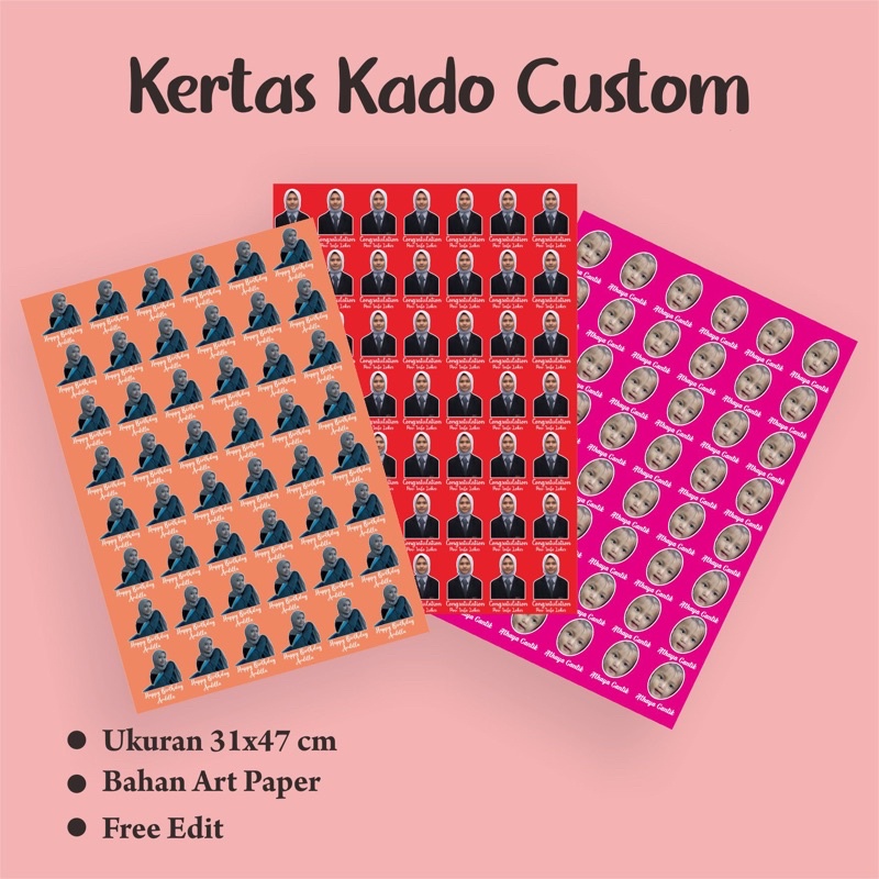 

KERTAS KADO CUSTOM | KERTAS KADO FOTO | KERTAS HADIAH | PREMIUM | KADO ULTAH | by ceritahariiinii