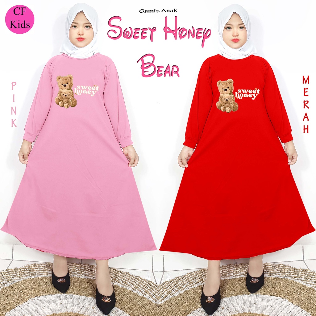 Gamis Anak Perempuan DTF Sweet Honey Bear CF Kids