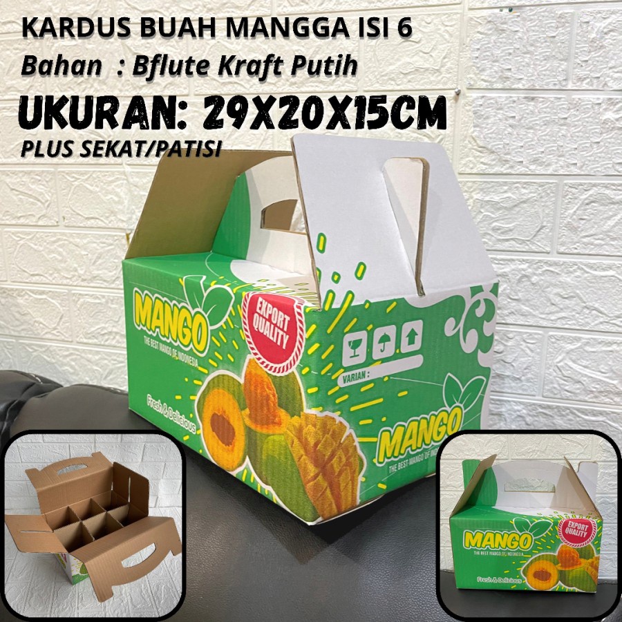 

(20 Pcs)Kardus Box Mangga Jinjing Tenteng Kotak Karton Dus Tenteng Mangga Packaging Kemasan Buah