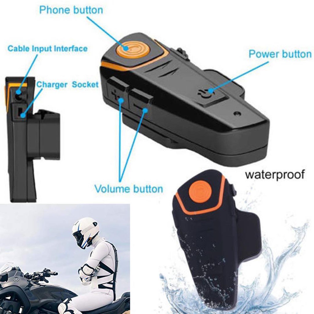 QTA35 Helm Headset Wireless BT4.0GPS Motor Helm Headset panggilan musik Alternative Intercom Motor Earphone Bluetooth mendukung suara Whatsapp-1