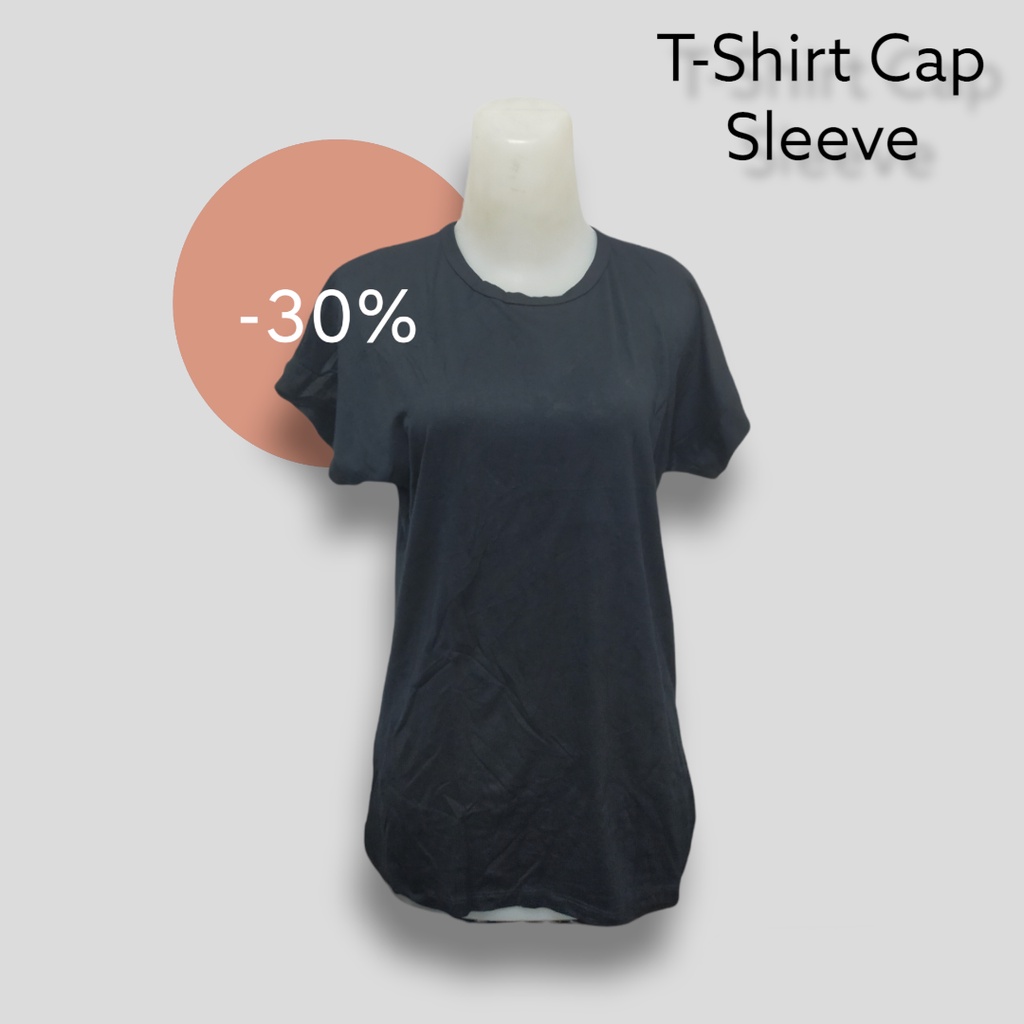 CLEARANCE SALE / T-SHIRT CAP SLEEVE | KAOS WANITA LENGAN CAP | LENGAN BATWING XL