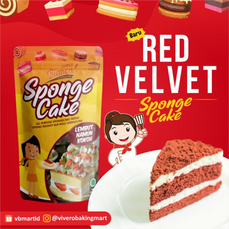 300gr Bianca Lotus RED VELVET Spongecake Premix (Kue Bolu Red Velvet)