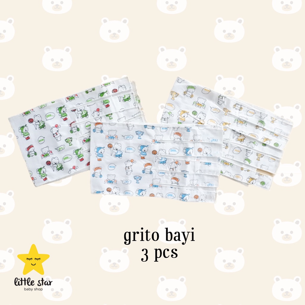 3 PCS Grito Ikat Anak Bayi Motif | Gurita Bayi