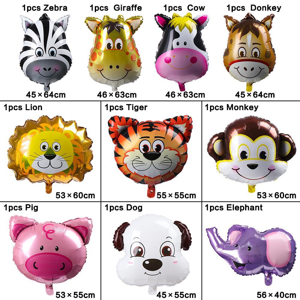 Solighter 1 / 2pcs Balon Foil Tiup Tema Kebun Binatang Untuk Dekorasi Pesta Ulang Tahun Anak