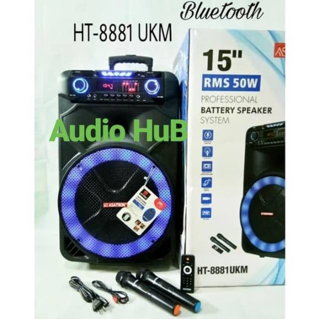 SPEAKER ASATRON 15 INCH HT 8881 UKM BLUETOOTH WIRELESS HT8881UKM