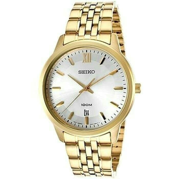 Seiko Classic SUR034 Jam Tangan Pria Original SUR034P1 Gold Quartz Bisa Couple