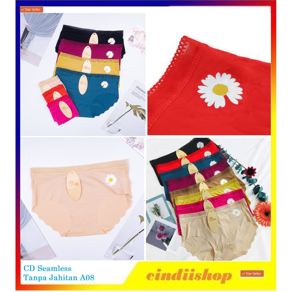 Cd Wanita A08 Motif Bunga DAISY Celana Dalam Seamless Tanpa Jahitan A 08 Sempak Cewek Perempuan Dewa