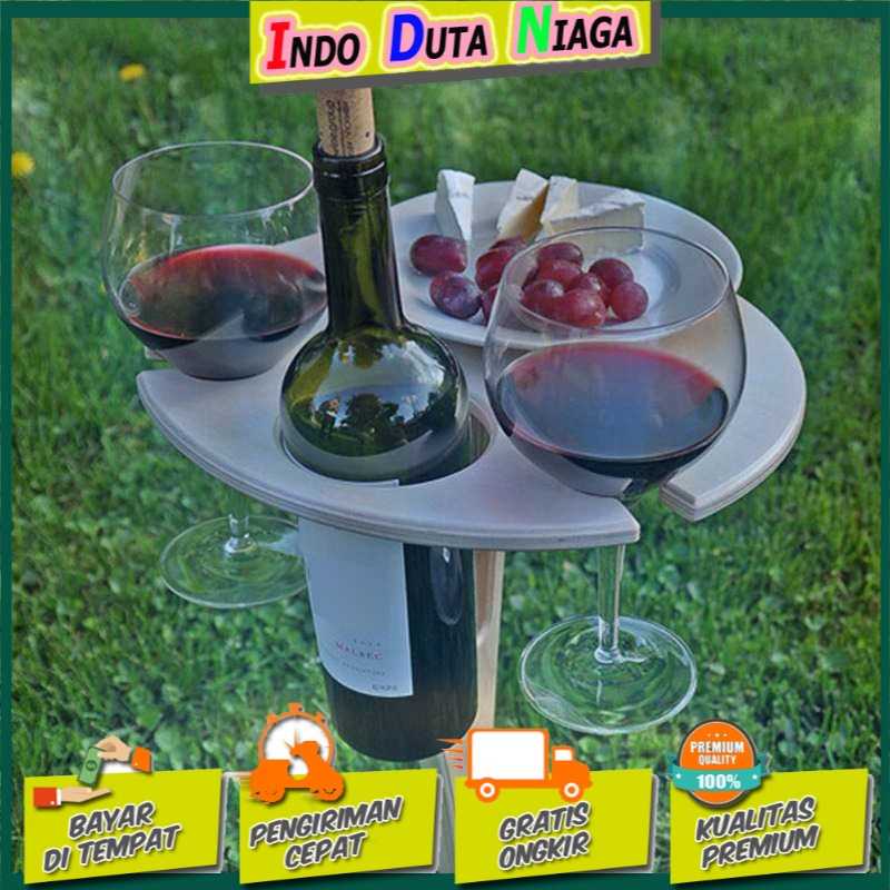 Purplepure Meja Mini Outdoor Taman Foldable Picnic Wine Table - KT007