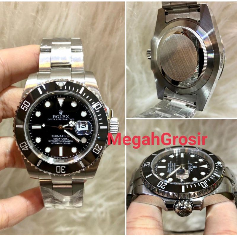 Jam Tangan Pria Rolex Automatic SUBMARINER SUPER GRADE Body Swiss Clone Kaca Sapphire Ring Keramik