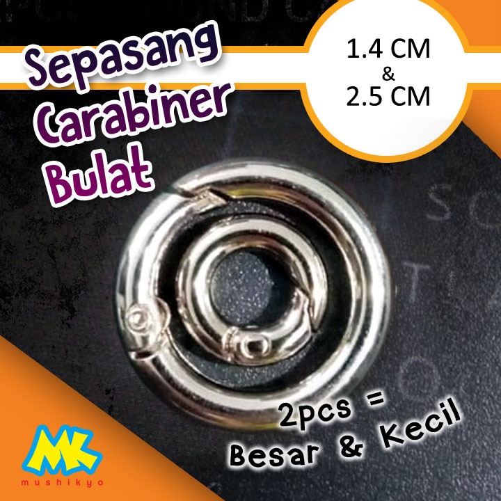 2pcs Carabiner Bulat (Sepasang)